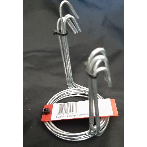 pack of five twin hook wire hanger