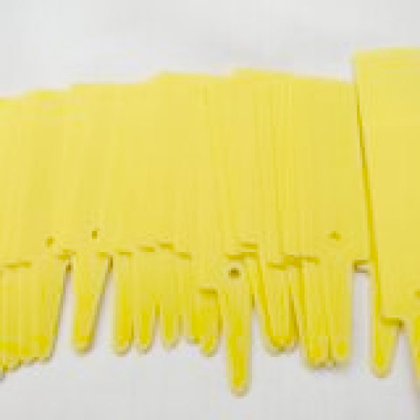 box of 1000 yellow plastic t shaped labels