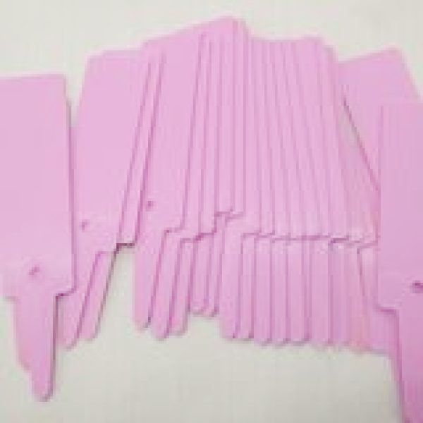 box of 1000 pink plastic t shaped labels