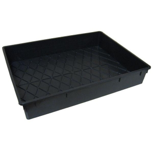 one black plastic multi pack tray no holes