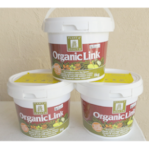 three bucket of organic link fertilizer