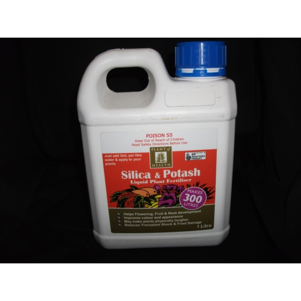 a jug of silica & potash plant fertilizer