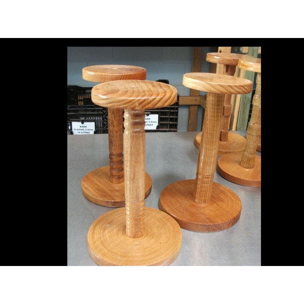 five wooden display stand